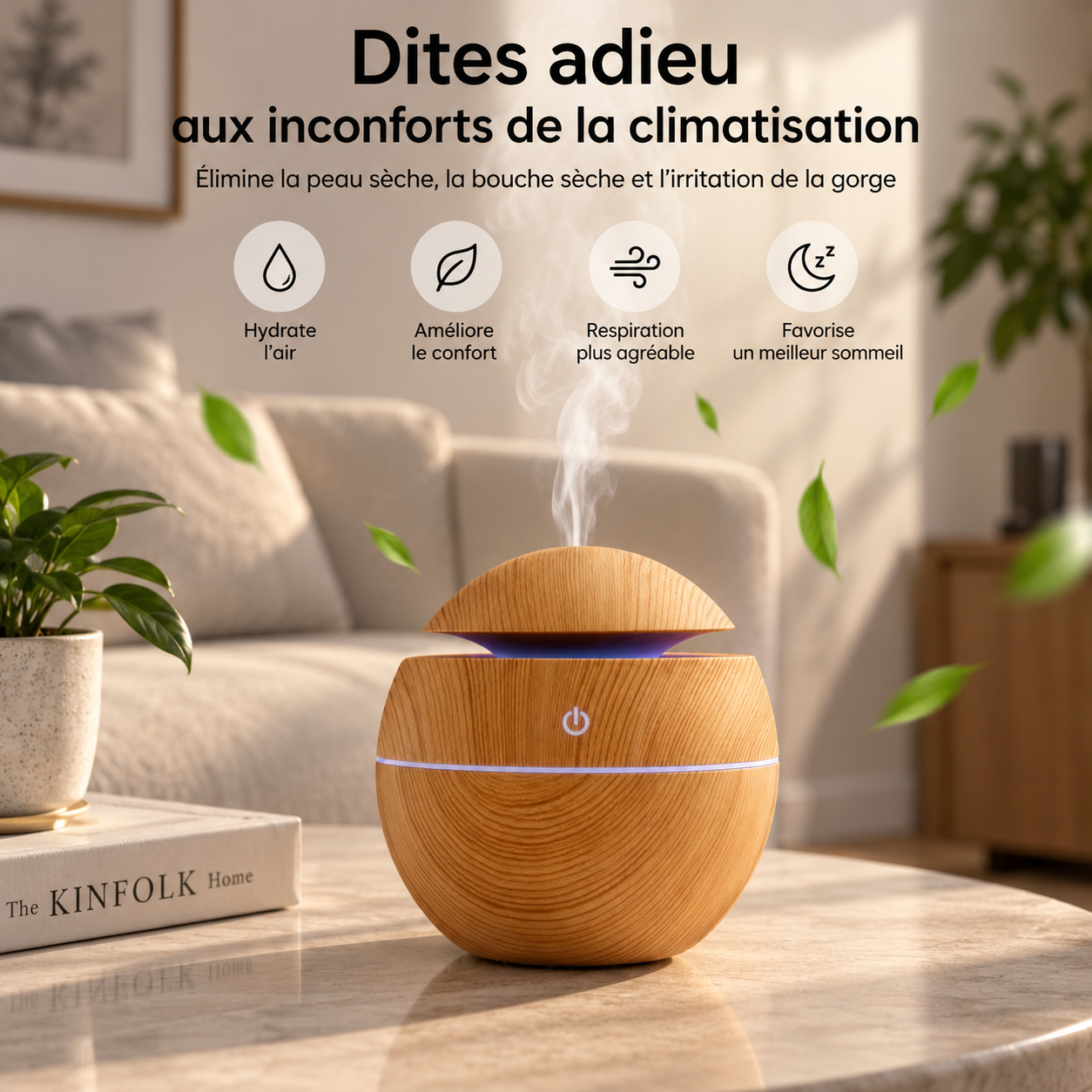 Diffuseur Ultrasonique Bois - Ambiance Zen au Bureau