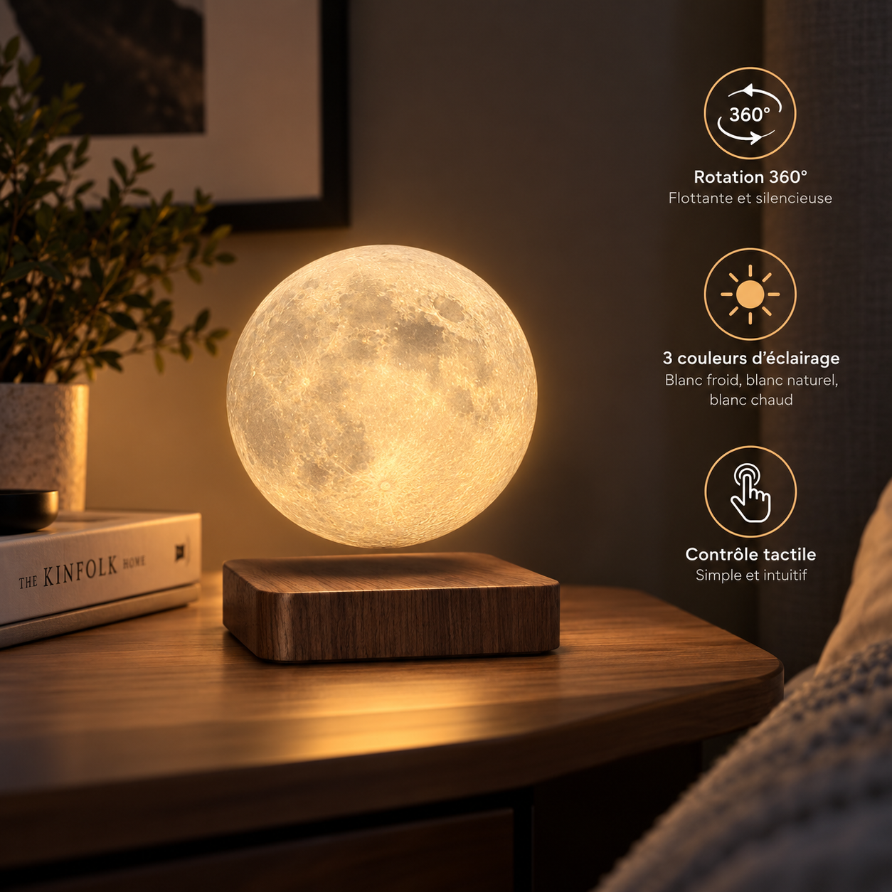 Lampe Lune Flottante - Éclairez vos nuits!